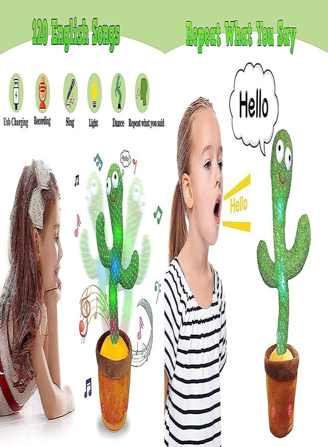 KANAKADHARA Rechargeable Electronic Dancing,Singing Plush Toy Cactus with Lighting & Recording Function (Multicolored) - Image 4